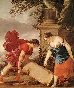 LA HIRE, Laurent de Theseus and Aethra (detail sg oil painting reproduction